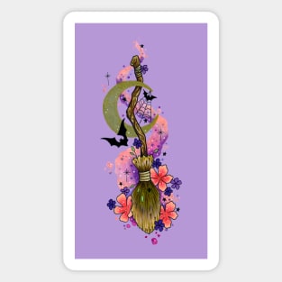 Witches Broomstick Design by Lorna Laine Magnet